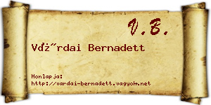 Várdai Bernadett névjegykártya